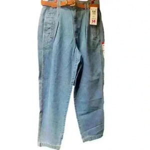 NWT Vintage LIZ WEAR Tailored Jean High Wasted Pleated Trouser sz14 (15in waist)